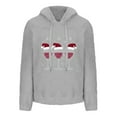 thumbnail image 4 of TKLPEHG Fuzzy Christmas Hoodies for Women Long Sleeve Hooded Fleece Pullover Wine GlassesGraphic Print Funny Sweatshirt Festival Tops (Gray,XXL), 4 of 4