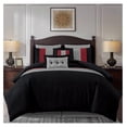 thumbnail image 2 of Loft 8-Piece Luxury Striped Comforter Set (California King, Red/Black/Gray), 2 of 2