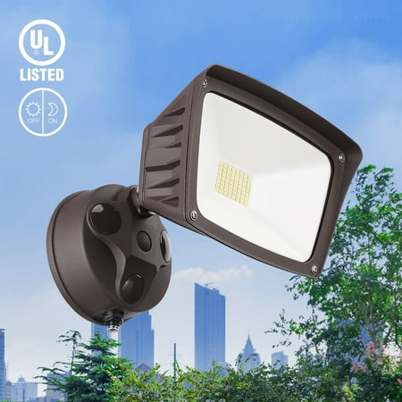 

LEONLITE LED Floodlight Outdoor Dusk to Dawn Waterproof Floodlight Security Motion Sensor Wall Light 5000K Daylight Bronze