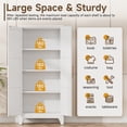 thumbnail image 5 of Metal Pantry Cabinet, 61''  White Kitchen Pantry Storage Cabinet with Doors and Adjustable Shelves, Utility Room, Homes, Offices, Garage-, Assembly Required, 5 of 10