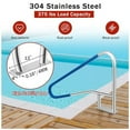 thumbnail image 4 of Huloretions Pool Stair Handrail,32"x22.5" Pool Handrail 304 Stainless Steel Swimming Pool Stair Rail for Inground Pool with Blue Grip Cover,375lbs Capacity, 4 of 6