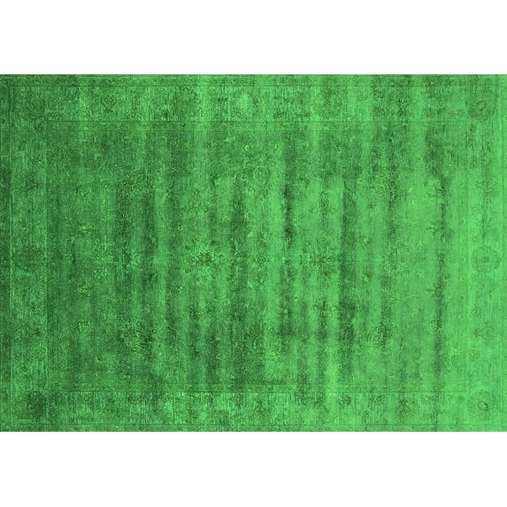 Ahgly Company Indoor Rectangle Oriental Green Industrial Area Rugs, 2' x 4'