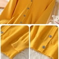 thumbnail image 4 of Girls Cardigan Sweater V Neck Button Down Long Sleeve Soft Knit Outerwear Coat Ribbed Details Spring Fall Clothes (2-3 Years, Yellow), 4 of 6