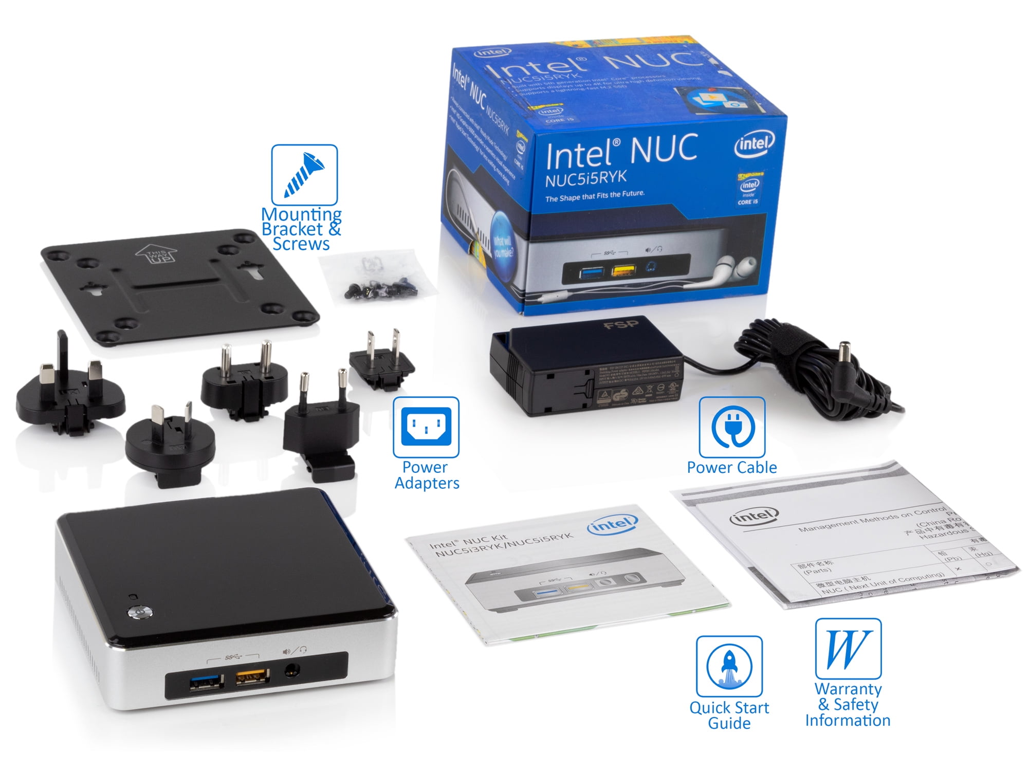 Intel NUC NUC5i5RYK Mini Desktop, Intel Dual-Core i5-5250U Upto