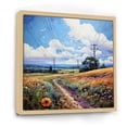 thumbnail image 2 of Designart "Wired Wilderness Power Lines painting" Landscapes Floater Framed Wall Art Living Room, 2 of 7