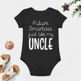 thumbnail image 4 of Future Smartass Like My Uncle - Baby Clothes - Funny Newborn Bodysuit Outfits for Boys And Girls Black-style 9months, 4 of 7