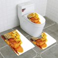 thumbnail image 1 of ABPHQTO Una calabaza y una cesta de flores Juego de alfombras de baño de 3 piezas Alfombra de baño Alfombra de contorno y tapa de inodoro ABPHQTO Cont-CHAPPLE-39728, 1 of 2