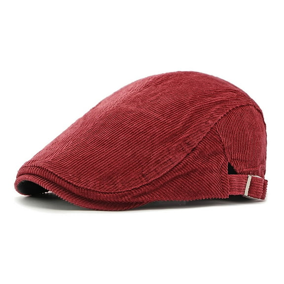 Hauaitttt Men's Fall and Winter Tongue Cap British Painter Cap Casual Forward Cap Front and Back Can Be with Corduroy Couple Cap Farm Bureau Apparel 70s Hat Women French Bonnets Woman French Hat