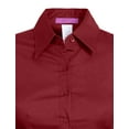 thumbnail image 4 of J. METHOD Women's Button Down Shirt 3/4 Sleeve Roll Up Stretch Collar Office Work Formal Casual Basic Blouse Top, 4 of 5