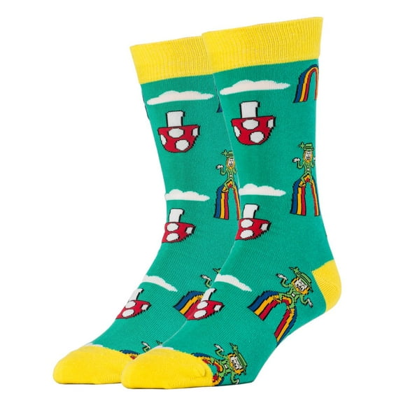 OOOH YEAH! Men's Novelty Crew Socks, Happy Shroom