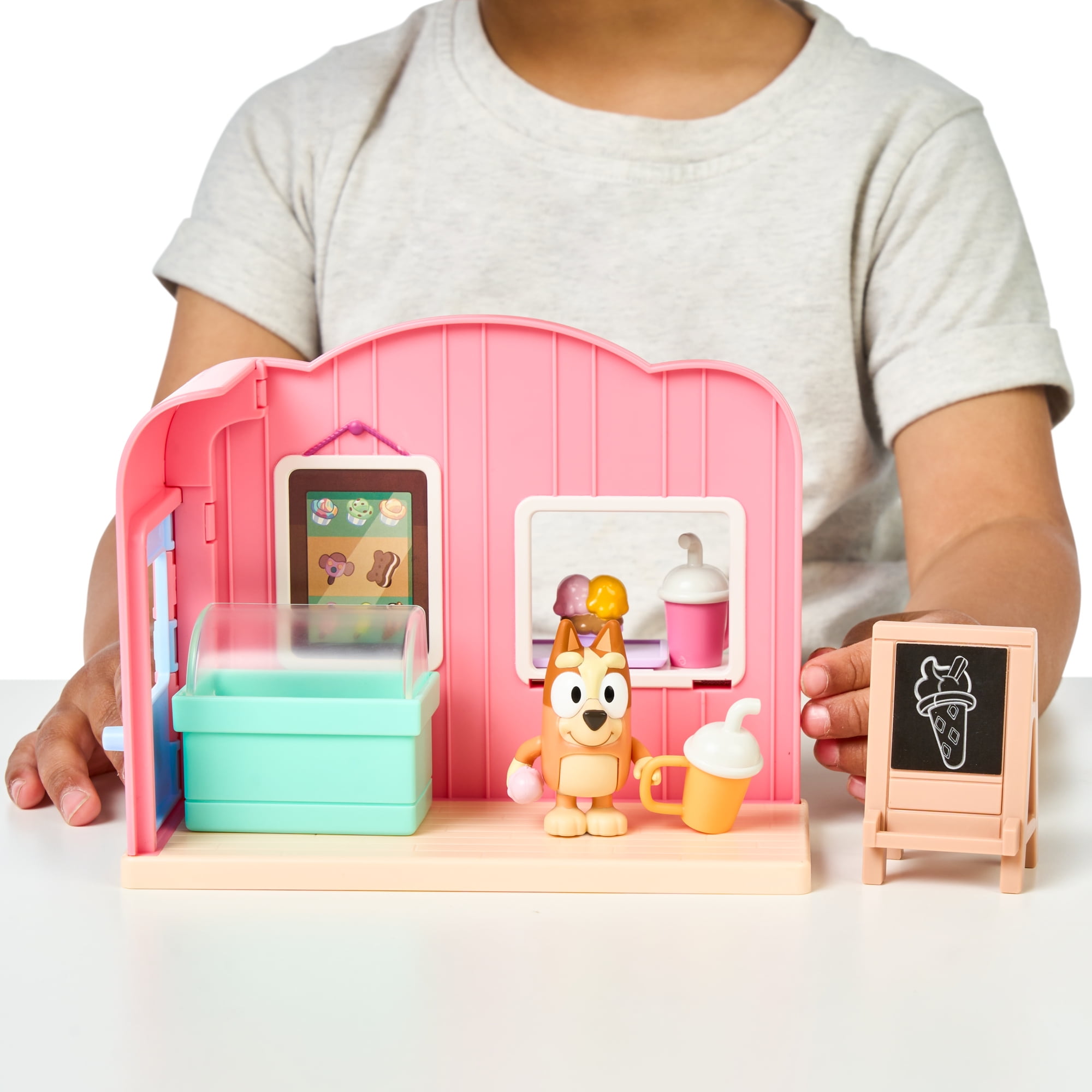 Bluey Mini Playset Ice Cream Shop, Toddler Child, Blue, Play Food, ABS 4.90 inches