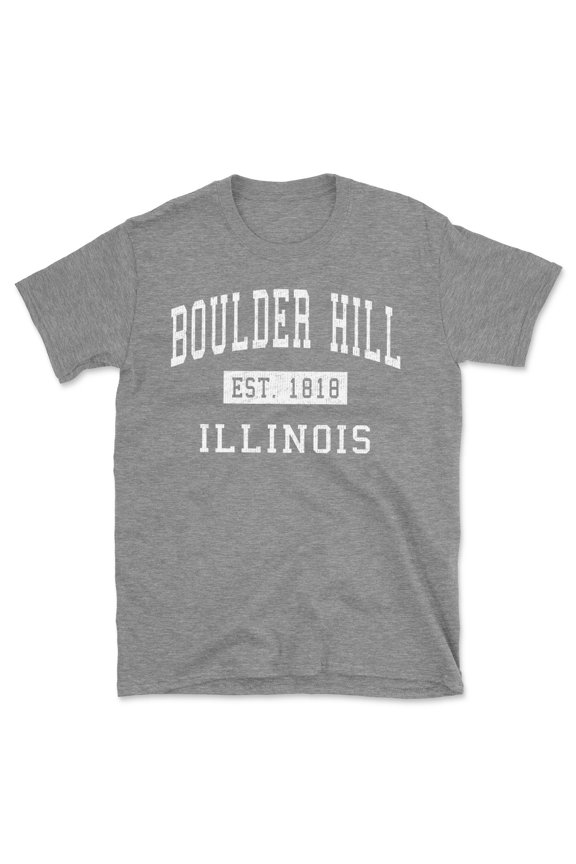 Boulder Hill Illinois Classic Established Men's Cotton T-Shirt