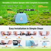 Garden Sprayer,GOCHIFIX 2.11 Gallon/8L Electric Backpack Sprayer with 4 Mist Nozzles,6 Spray Modes,Retractable Wand Adjustable Shoulder Strap for Lawn, Garden, Yard,Blue