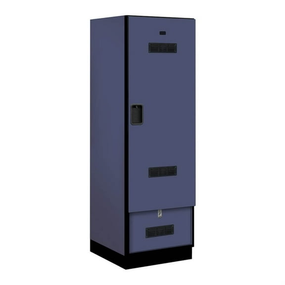 24" Wide Designer Wood Gear Locker - 6 Feet High - 24 Inches Deep - Blue