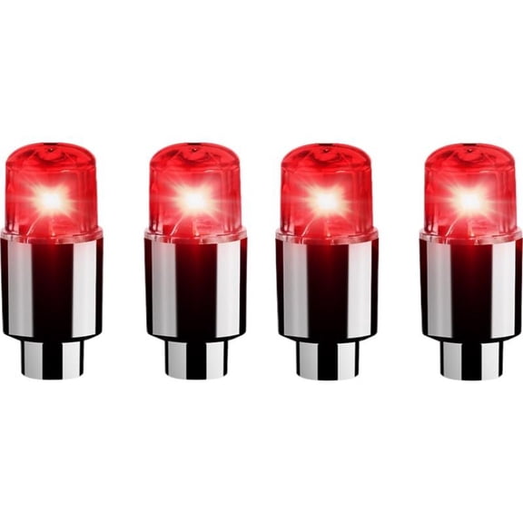 4 Pack LED Tire Valve Cap Lights, Waterproof Car Wheel Lamps for Bicycle Motorcycle Truck, Auto Accessories Night Safety Reflector Lights Battery Powered