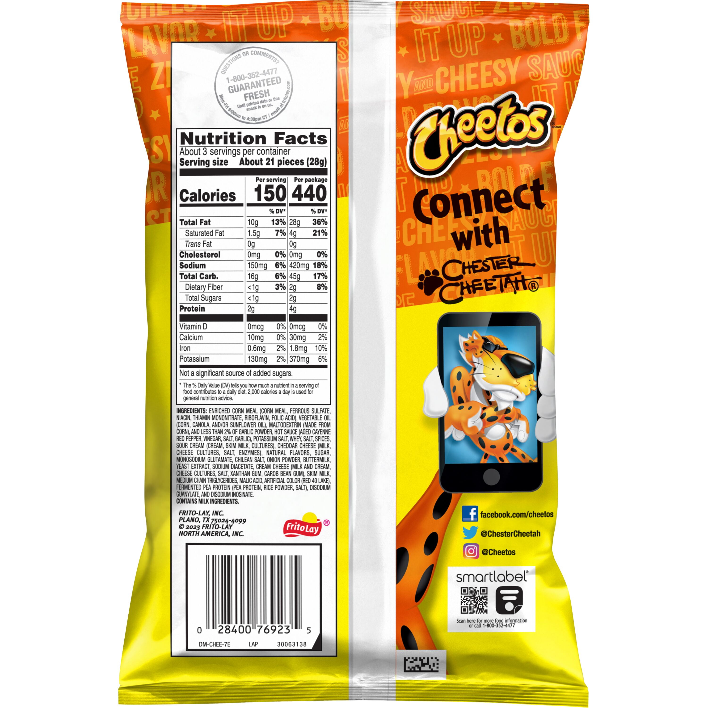 Cheetos Crunchy Cheese Flavored Snacks Buffalo, 2.875 oz Bag