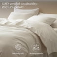 thumbnail image 4 of Double Stitch 100% Organic Cotton Duvet Cover - Soft 3 Piece Bedding Set King Size, 300 TC Luxury Hotel Sateen Weave, GOTS Certified Long Staple Cotton, Made in India, Coconut White, 4 of 5