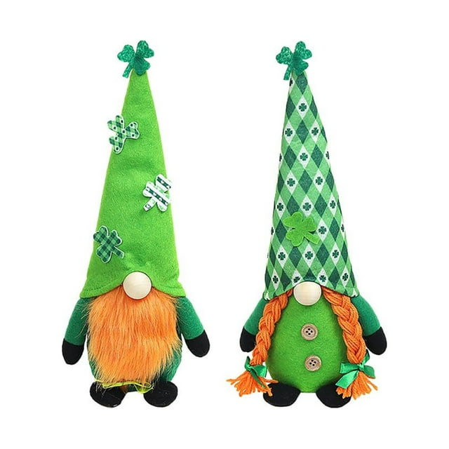 Décoration de la Saint-Patrick Poupée Sans Visage Verte