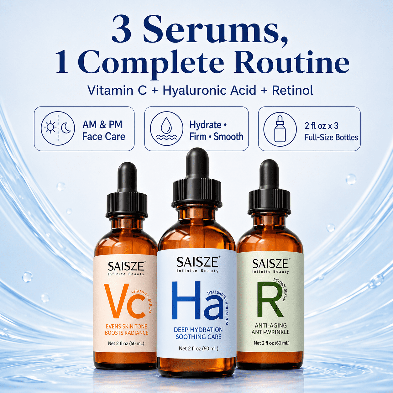 Saisze Vitamin C Serum Kit Face Serum Facial Serum Anti Aging for