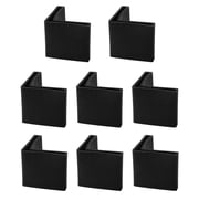 Unique Bargains 8 Pcs Black Plastic Angle Iron Foot Pad L Shaped Edge Leg Cover 38mmx38mm