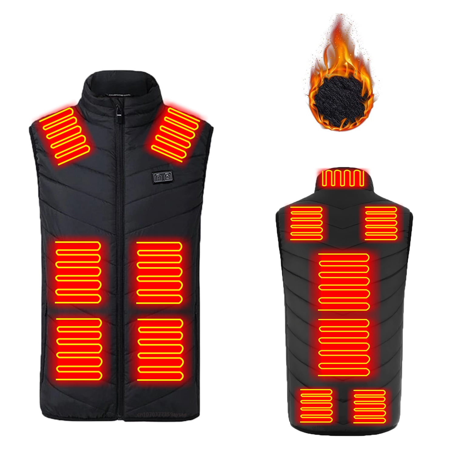 FreshTop Men's Heated Vest, 13 Heating Zones Sleeveless Puffer Jacket