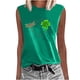 thumbnail image 1 of Patrick's Day Casual Mujer Sin mangas O-cuello Impreso Tops Damas Chaleco Pompotops  lopia997270, 1 of 4