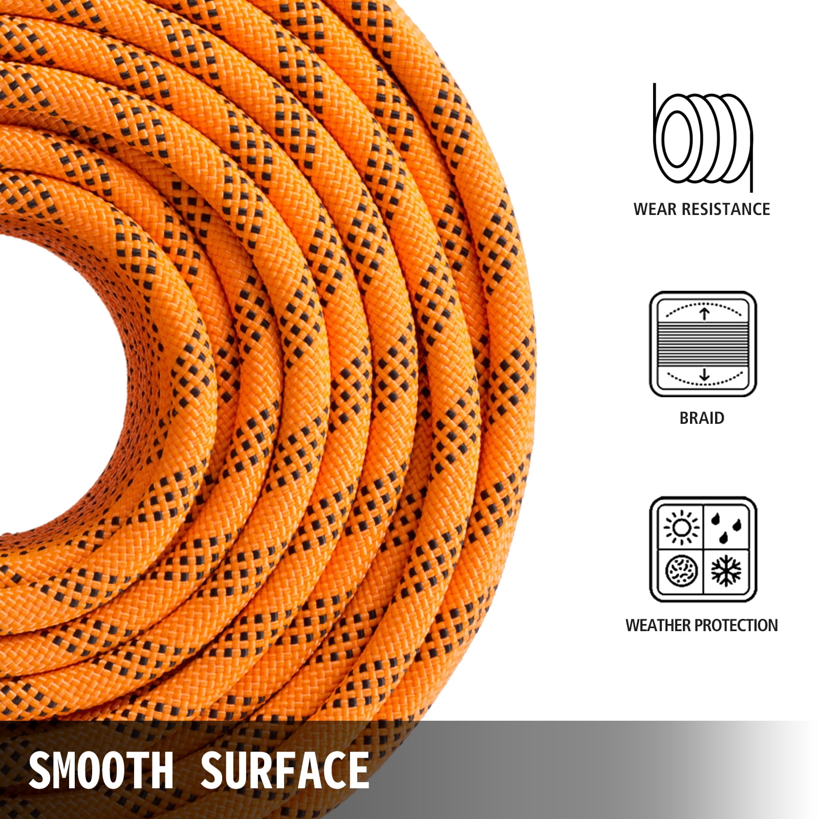 Mophorn 0.5 Inch Double Braid Polyester Rope 200 Feet Nylon Pulling Rope 880LB High Force Polyester Load Sailing Rope for Arborist Gardening Marine 0.5 Inch-200Feet 