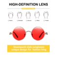 thumbnail image 3 of Gafas de sol Weewooday retro redondas steampunk con montura metálica, 4 pares, 3 of 7