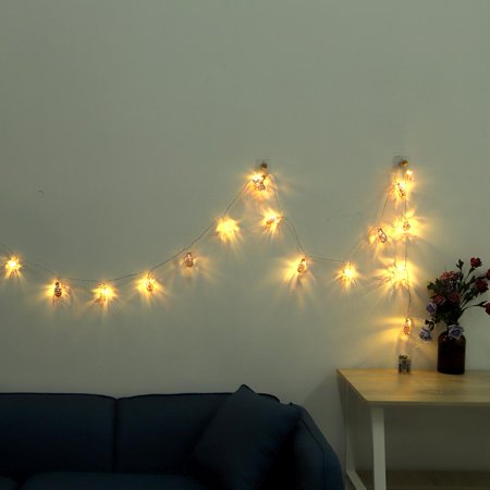 Faginey Pineapple Style Lamp Led Light String For Home Bedroom