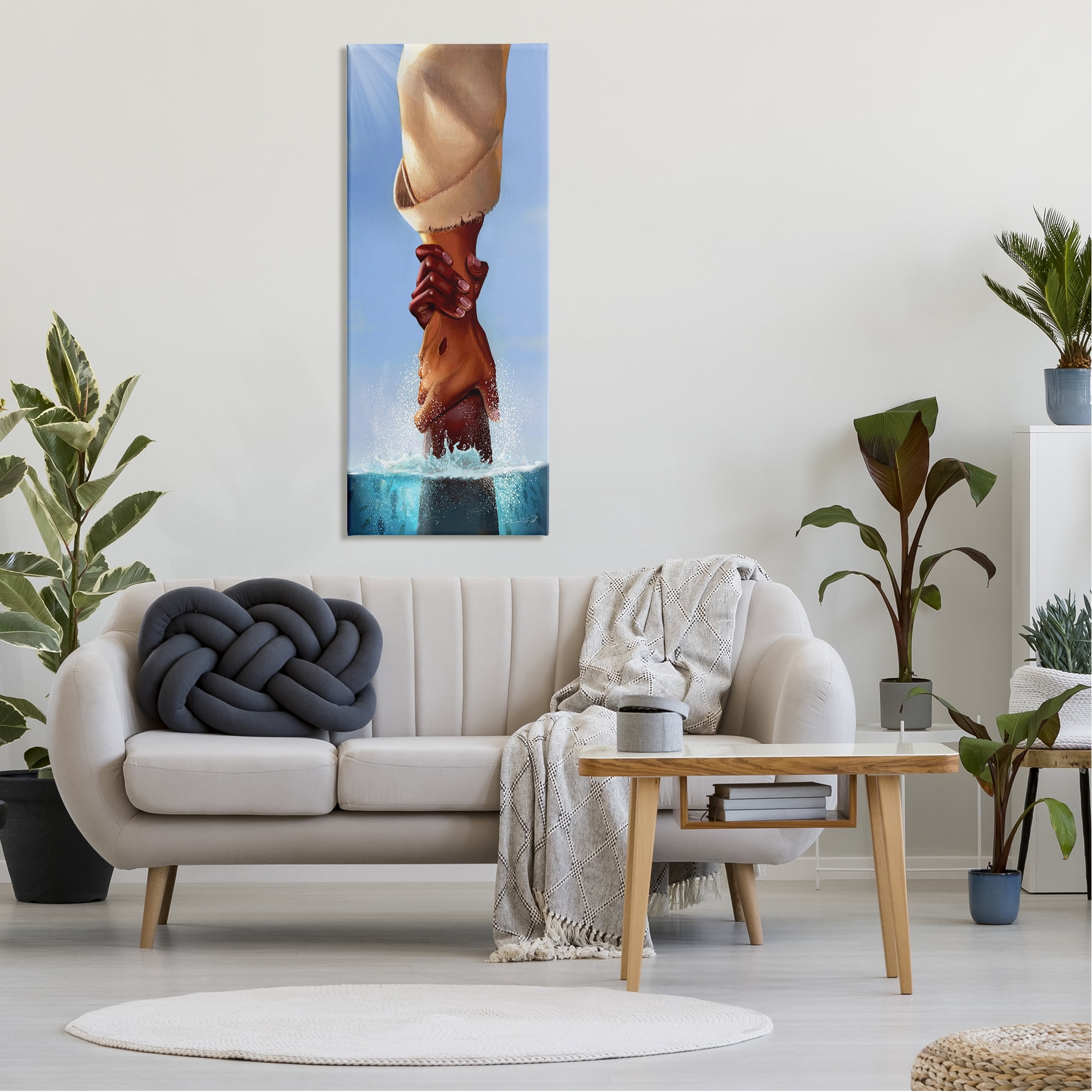 Stupell Jesus Holding On Spiritual Hands Religious Painting Gallery Wrapped Canvas Print Wall Art