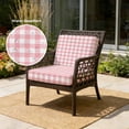 thumbnail image 2 of Outdoor Patio Cushion Covers 4 Pack Romantic Love Patio Chair Cushion Covers with Ties and Zipper Pink Buffalo Check Plaid Waterproof Outdoor Seat Cushion Covers for Patio Furniture 22"x22", 2 of 9