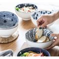 thumbnail image 5 of Set of 6 Blue and White Floral Ceramic Cereal Bowls 24oz 6 Inch Microwave Safe Salad Soup Ramen Pho Bowls for Kitchen, 5 of 8