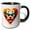 Black/White, variant on 3drose, Watercolor Portrait Illustration of a Sombre Clown, 11oz Two-tone Green Mug