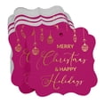 thumbnail image 3 of Inkdotpot Hang Tags Merry Christmas & Happy Text Favor Bracket Shape Gift Tags Real Gold Foil Bonbonniere Tag Pack Of 100, 3 of 7