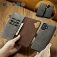 thumbnail image 3 of For iPhone 16 DG.MING Crazy Horse Texture Detachable Magnetic Leather Phone Case,Grey,For iPhone 16, 3 of 9