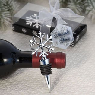 Theme Wine Stopper - Elegant Snowflake Winter Wedding Theme Wine Stopper Favors, 18 By FavorWarehouse