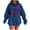 Blue, variant on BiZtdJrK Women Cute Hoodie Shirts Heart Graphic Long Sleeve Pullover Sweatshirts Drawstring Loose Fit Casual Hooded Sweatshirt with Pocket Brown XXL