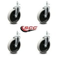 thumbnail image 2 of 5 Inch Thermoplastic Rubber Wheel 1/2 Inch Threaded Stem Caster Set of 4 SCC, 2 of 2
