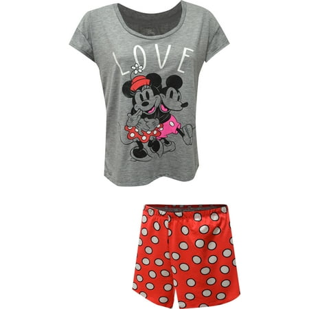 

Richard Leeds Women s Disney Minnie and Mickey in Love Shortie Pajama Set (Large)