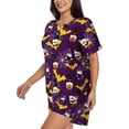 thumbnail image 2 of Fuzoiu Halloween Gnomes1 Print Women's Short-Sleeved Pajama Set,Lounge Sleepwear Set,Womens Pajama Sets 2 Piece,Button-Up Top and Shorts with Pockets-3X-Large, 2 of 7