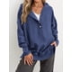 thumbnail image 2 of Sudadera con capucha PRETTYGARDEN a la moda 2024 con botones y cuello en V, color azul, 2 of 5