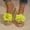 Yellow, variant on Women's Wedge Slide Sandals Casual Floral Decor Thick Sole Platform Wedge Heel Open Toe Summer Beach Slide Sandals for Women
