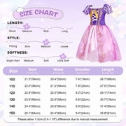 Jurebecia Girls Princess Costume, Floral Puffy Dress for Halloween Cosplay, Kids Birthday Party Dress with Accessories 6(4-5Years)