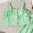 thumbnail image 4 of Back To School Outfits for Girls 10-12 Girls Suit, Children's Summer Striped Sling Comfortable Round-Neck Tank Top and Long Pants Sets for Kids, 4 of 6
