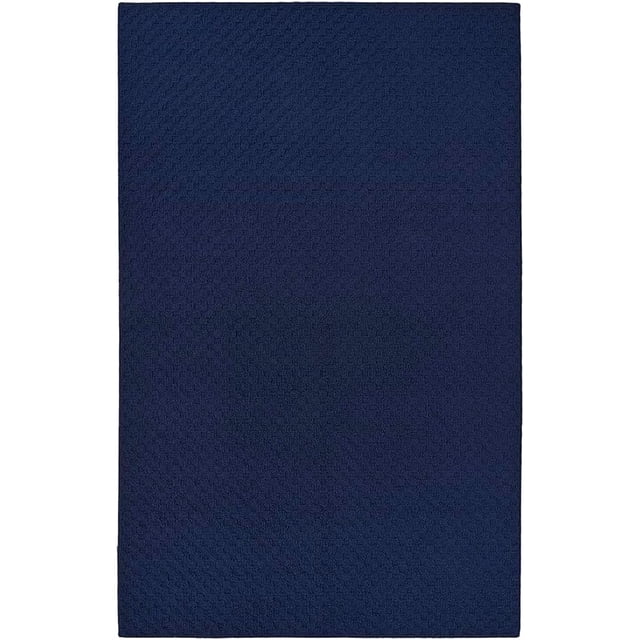 Garland Rug Town Square Navy Blue 3' x 5' Non Slip Area Rug for Living Rooms & Hallways, Stylish & Durable for High-Traffic Areas