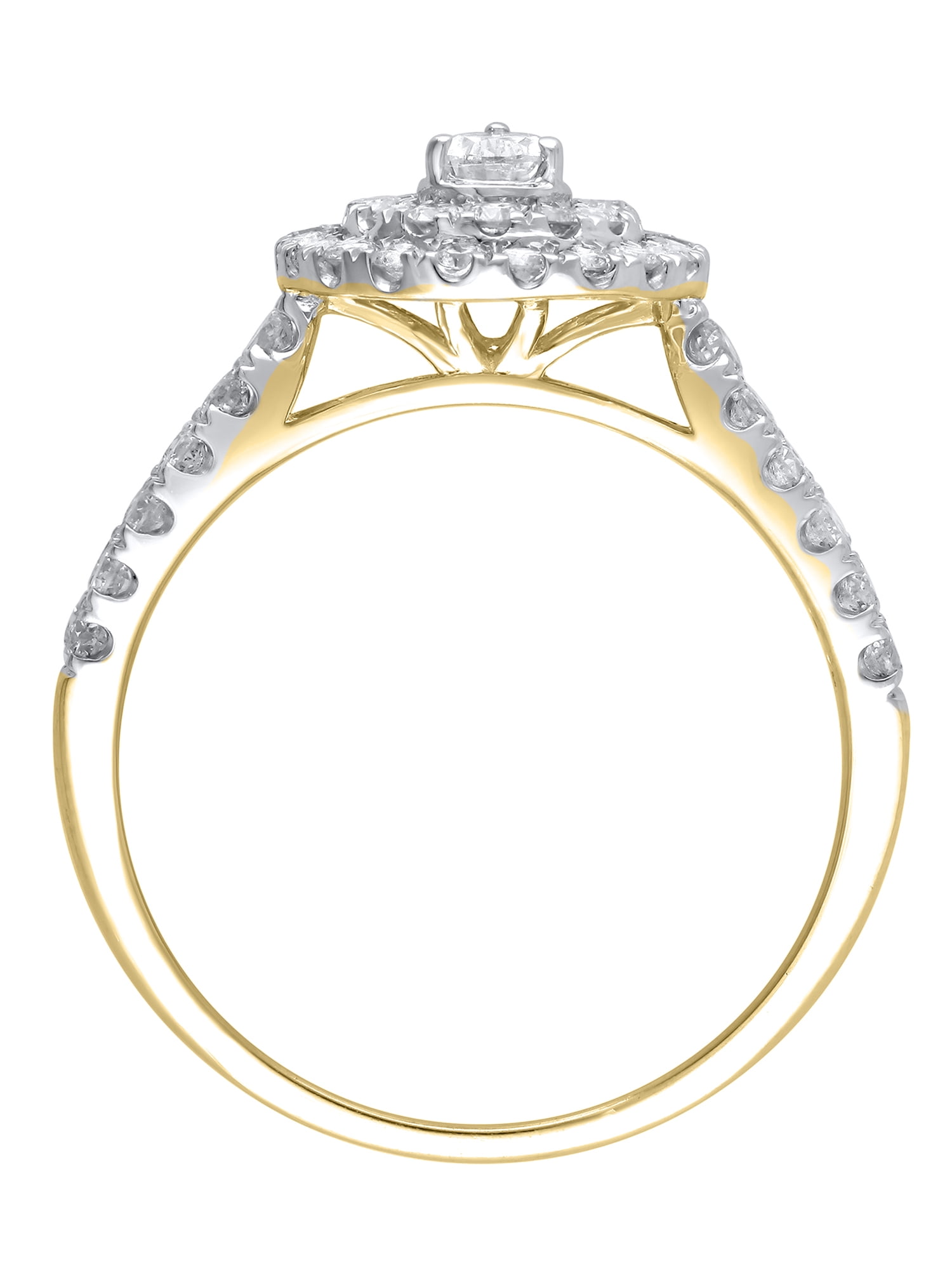 1 Carat T.W. (I2 clarity, H-I color) Brilliance Fine Jewelry Pear cut Diamond Engagement Ring in 10kt Yellow Gold, Size 6