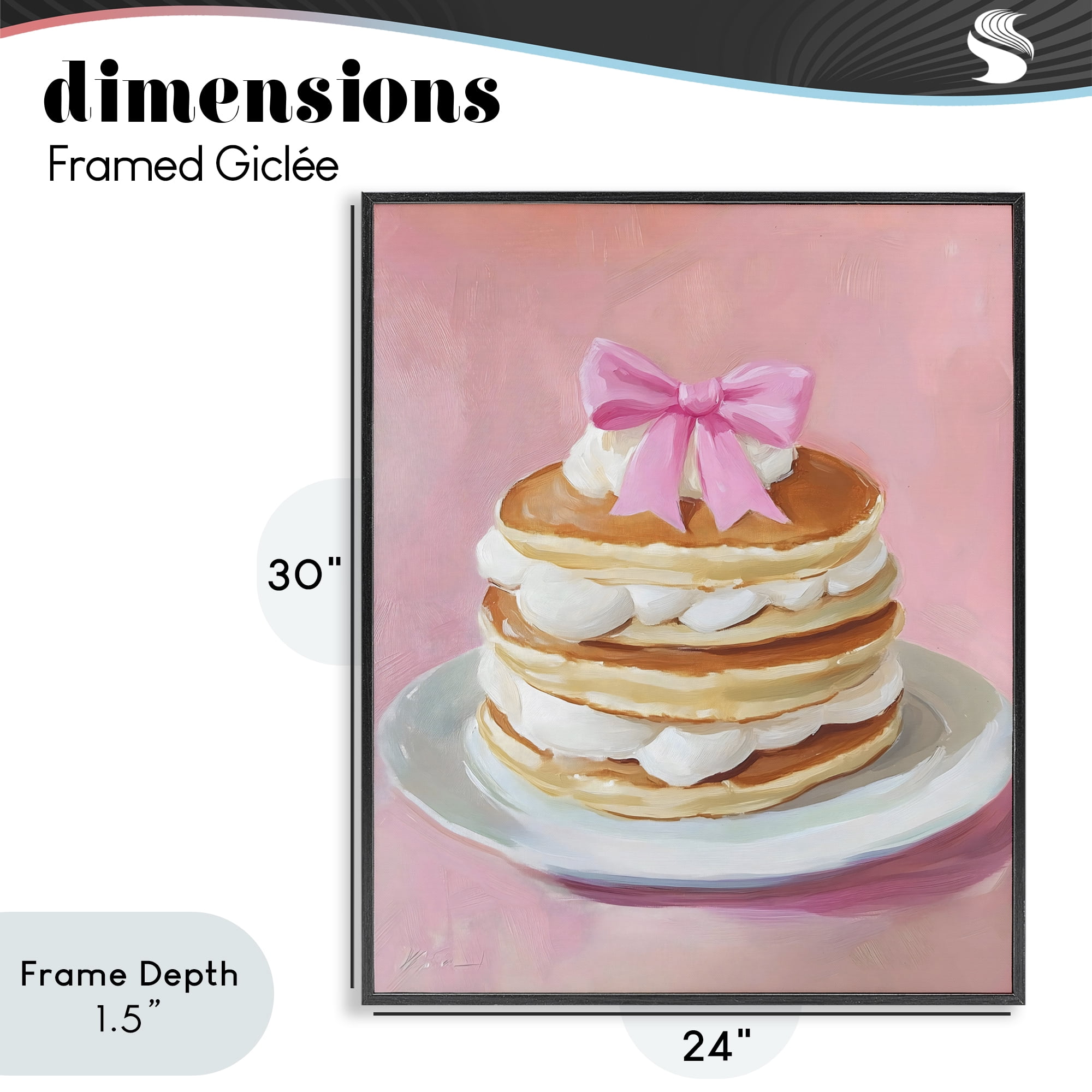 Stupell Industries Coquette Pancakes with Whipped Cream Black Framed Giclee Art, design by The Prints Vibe
