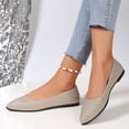 thumbnail image 5 of Xiaoxatg Women's Casual Shoes Ladies Casual Solid Color Sequins Pointed Toe Shallow Mouth Large Size Flat Shoes 7 Gold, 5 of 9