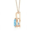 thumbnail image 2 of ANGARA Natural Claw-Set Trillion 1 ct Aquamarine V-Bale Pendant in 14K Rose Gold for Women (Size-7mm) | March Birthstone, Birthday, Anniversary, Jewelry Gift for Women | Natural Aquamarine Necklace, 2 of 8
