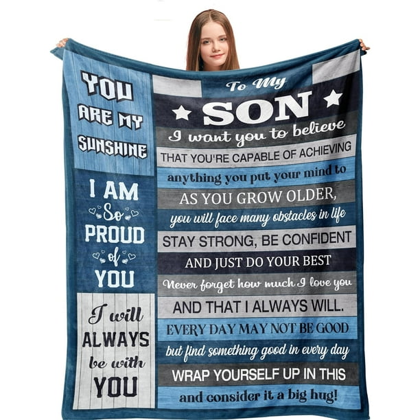 LHSHID Gifts for Son Son Gifts to My Son from Dad Son Gifts from Mom Gifts for Adult Son Adult Son Gift Ideas Son Blanket from Mom Gifts for Grown Son Son Birthday Gifts Blanket 50x60in